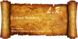 Luksa Róbert névjegykártya